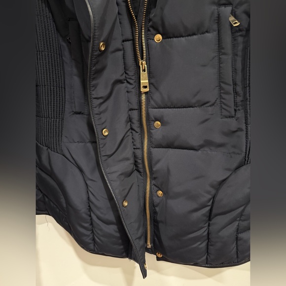 Zara Fitted Short Anorak Puffer Jacket, Navy Blue, Woman’s Large - Picture 4 of 8